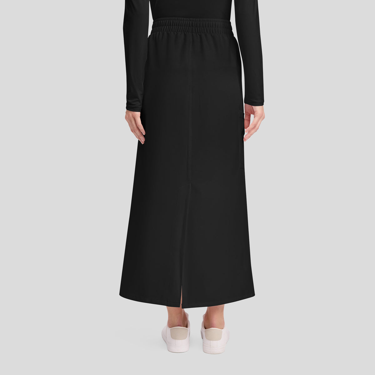 3-Pocket Maxi Scrub Skirt | Black
