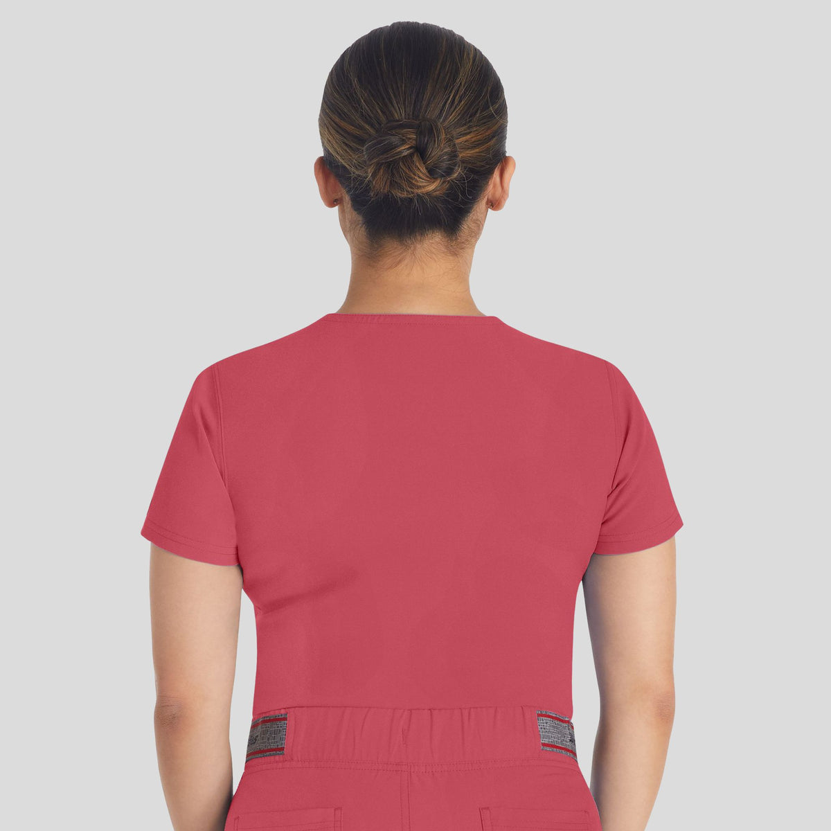 Women's Round Neck Henley Scrub Top | Red Clay