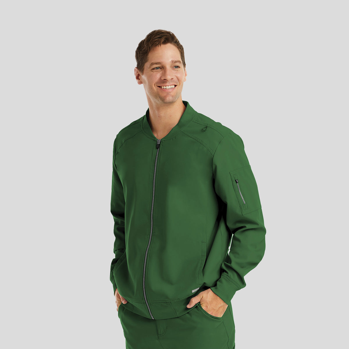 Menβs Full Zip Bomber Jacket | Hunter