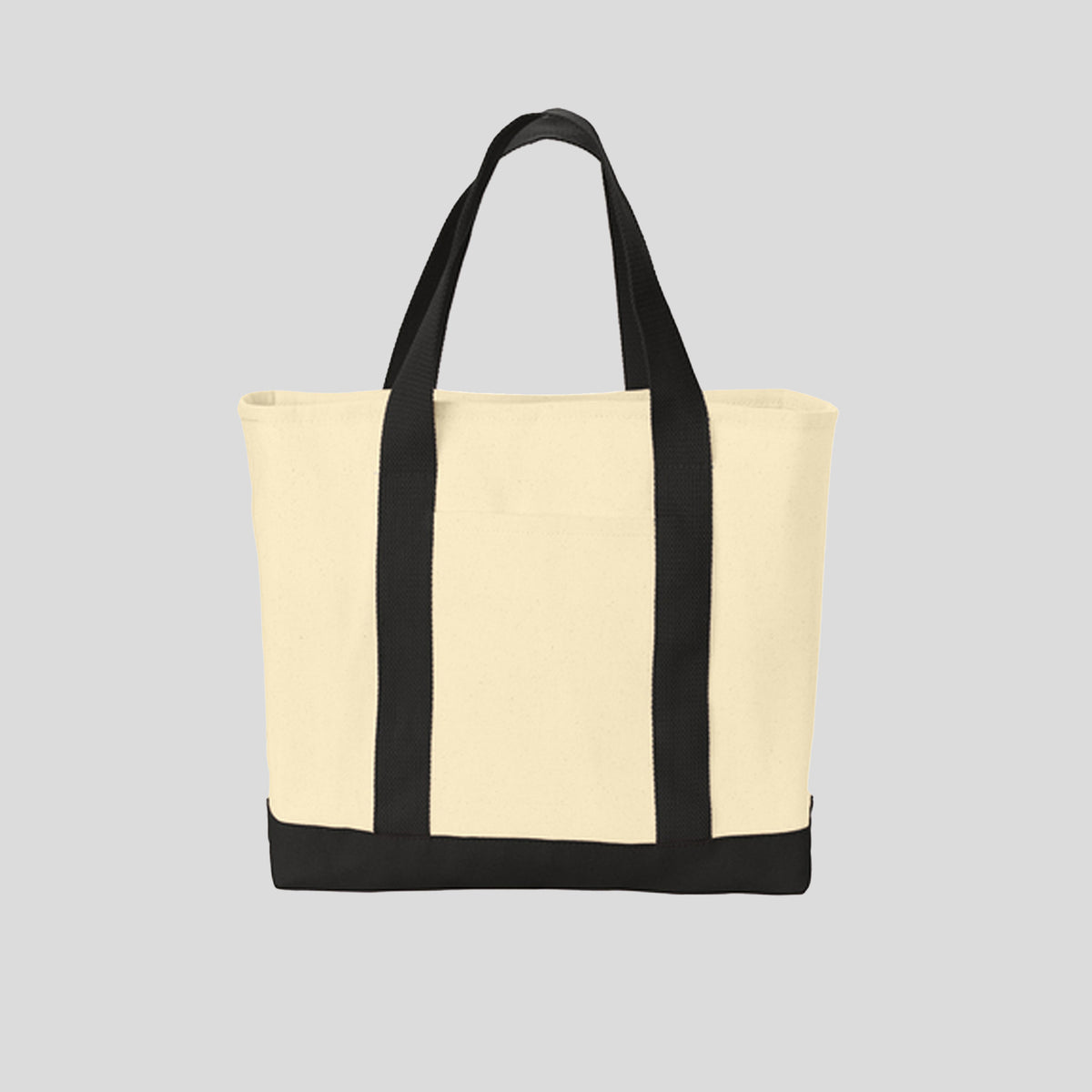 Ideal Twill Two-Tone Shopping Tote | Natural/Black