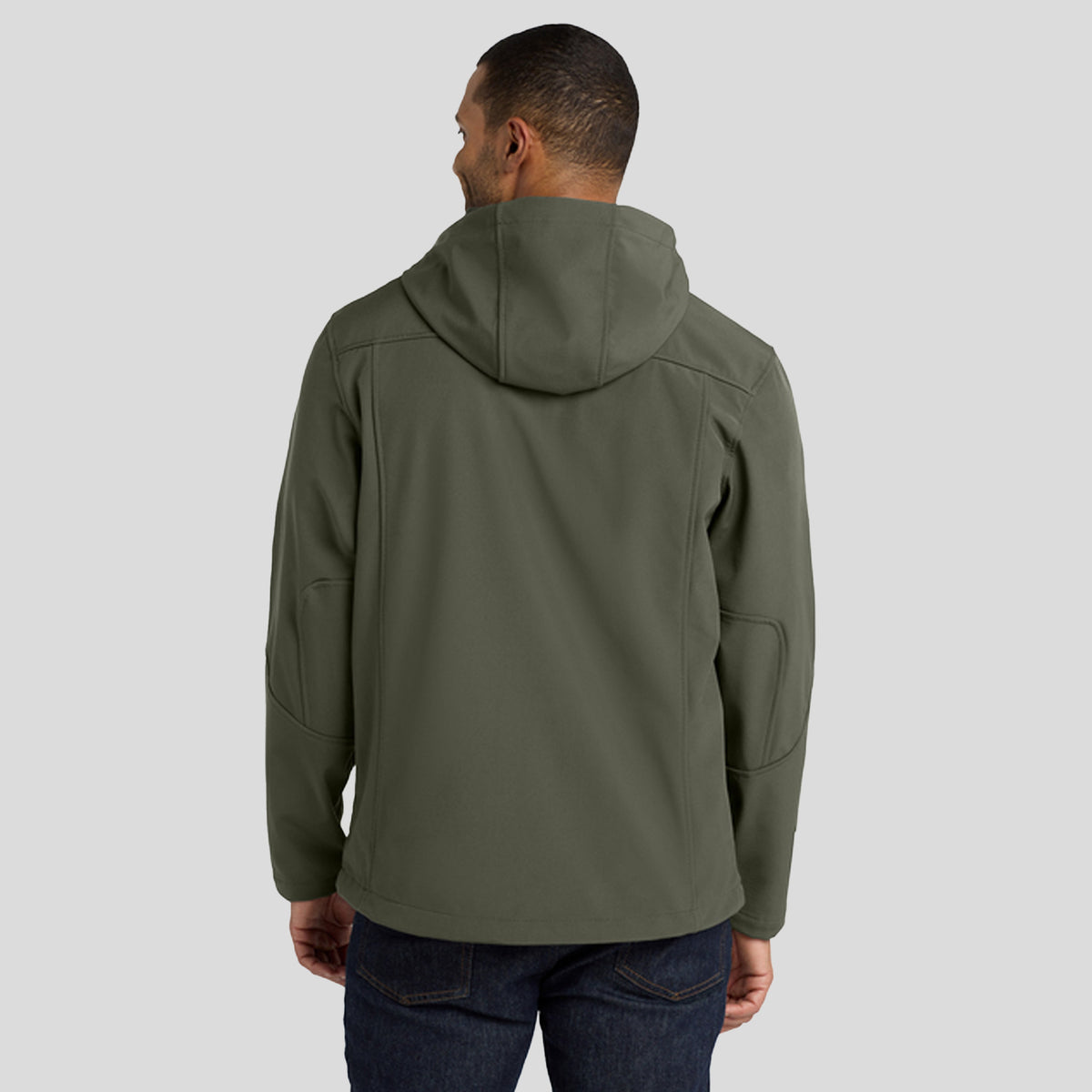 Men's Textured Hooded Soft Shell Jacket | Mineral Green