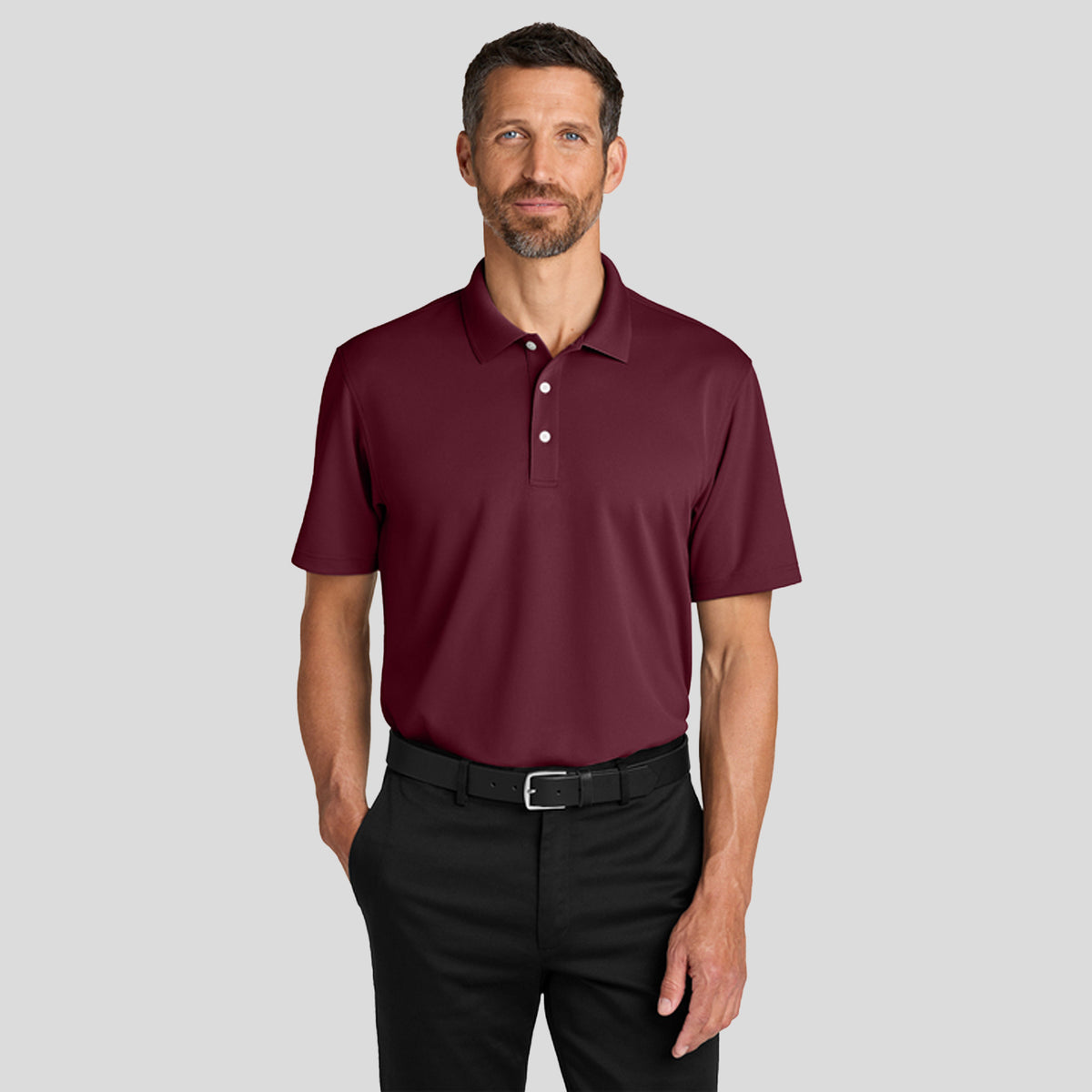 Men's Dry Zoneยฎ Stain-Release Grid Polo | Club Burgundy