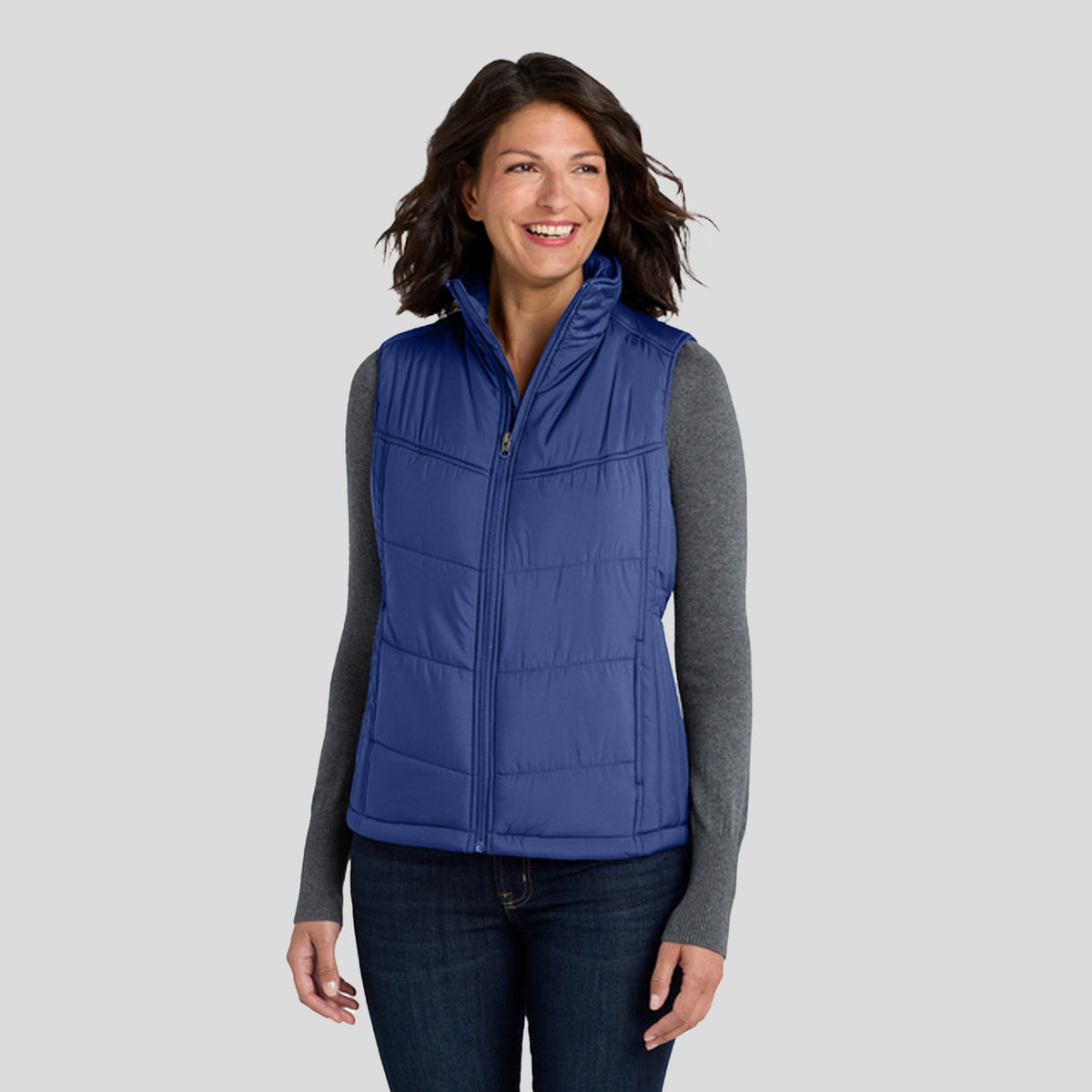 Women's Puffy Vest | Mediterranean Blue/Black