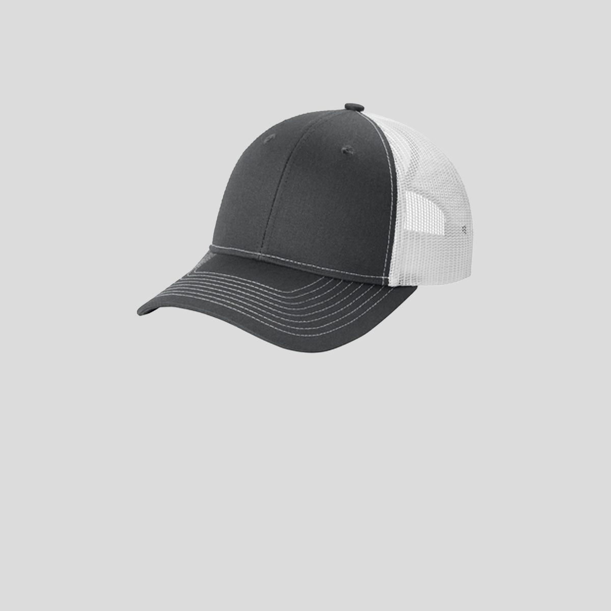 Snapback Ponytail Trucker Cap | Grey Steel/White