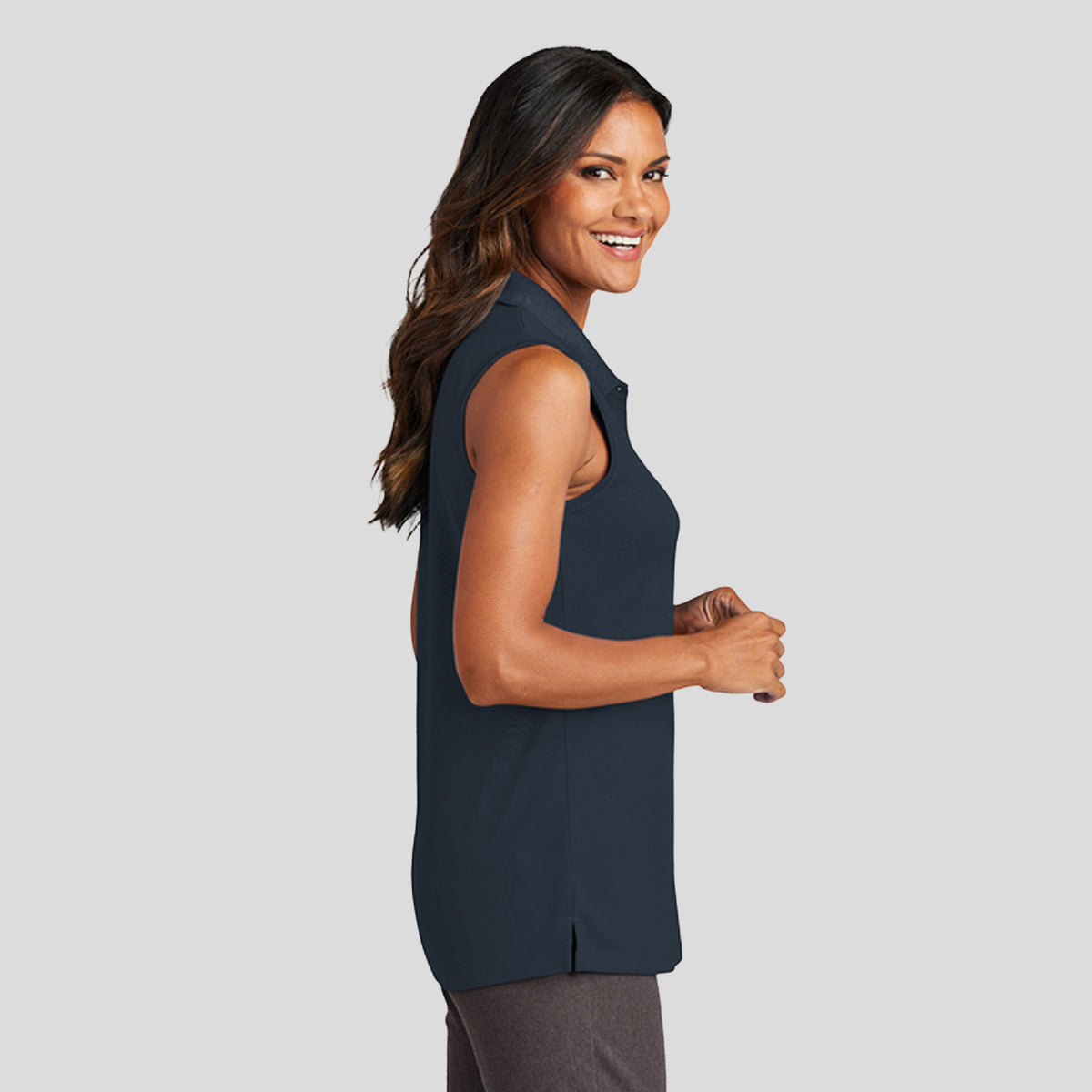 Women's Dry Zoneยฎ UV Micro-Mesh Sleeveless Polo | River Blue Navy