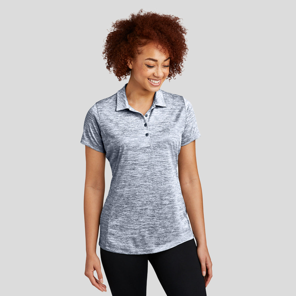 Women's PosiChargeยฎ Electric Heather Polo | True Navy Electric