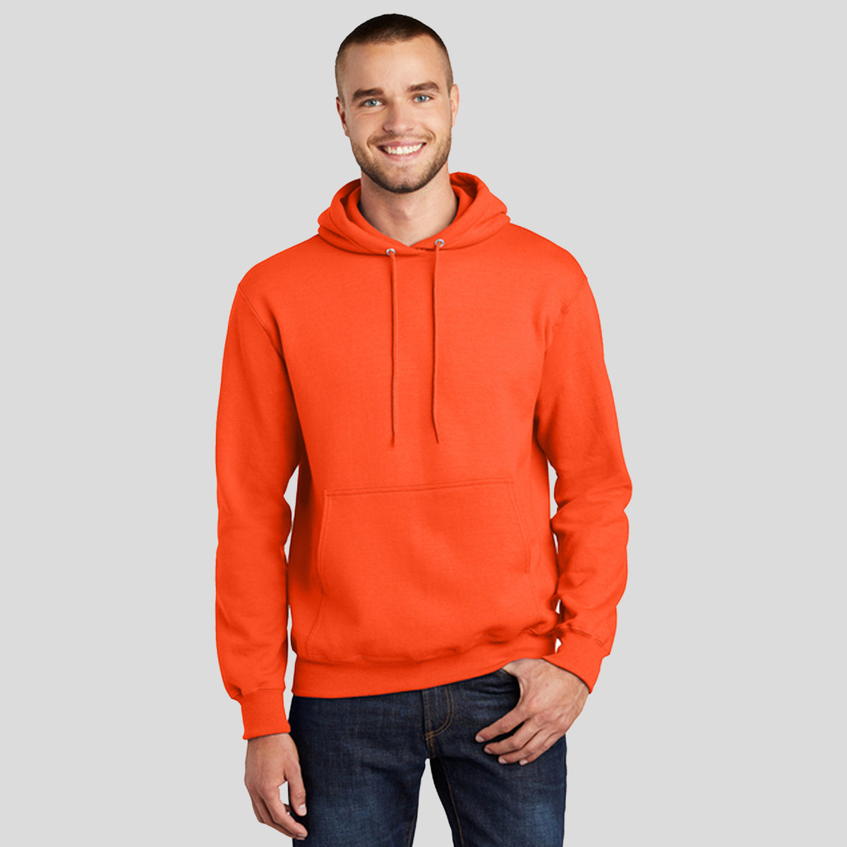 Tall Essential Fleece Pullover Hooded Sweatshirt | Safety Orange