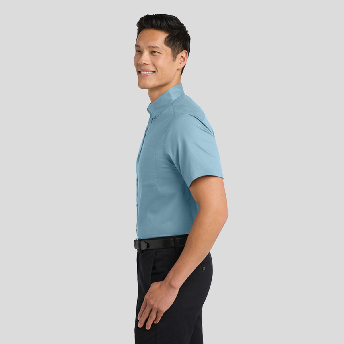 Short Sleeve Easy Care Shirt | Light Blue/Light Stone
