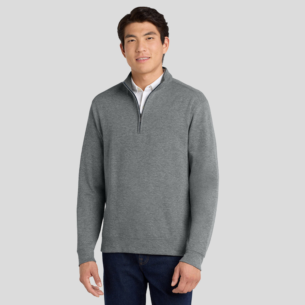 Interlock 1/4-Zip | Medium Heather Grey/Charcoal Heather