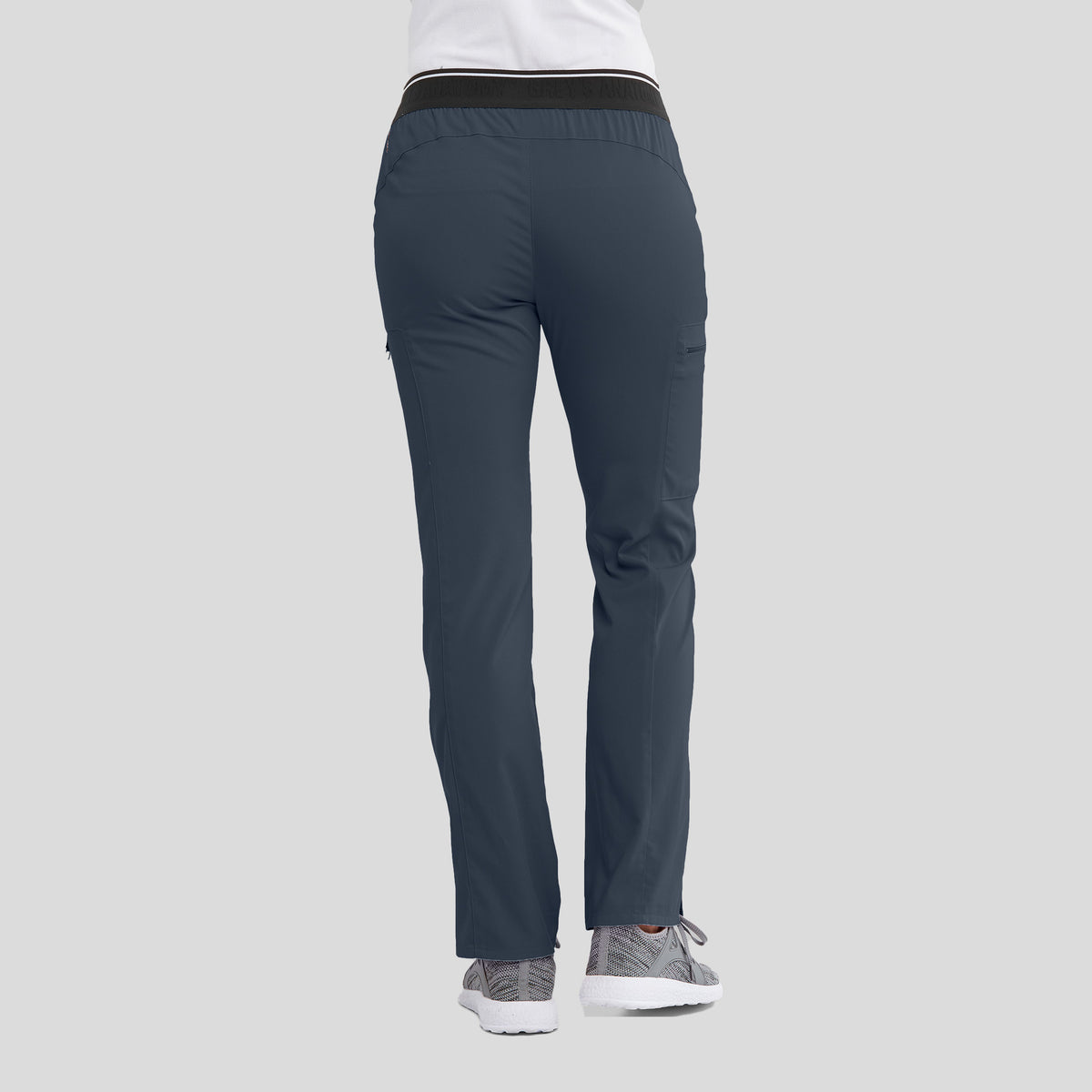 Kim 3-Pocket Mid-Rise Straight Leg Scrub Pant | Steel