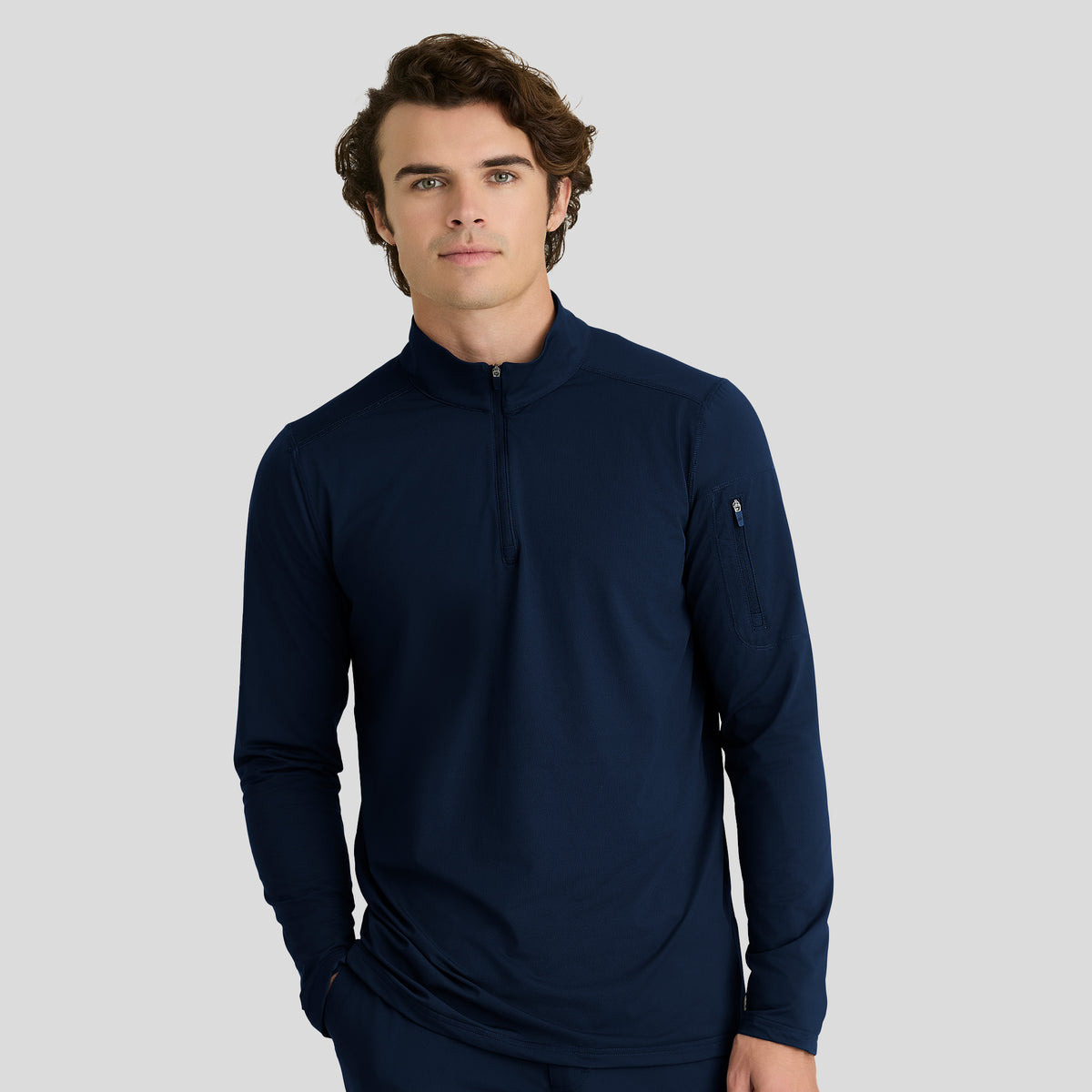 Men's Propel Mock Neck Long Sleeve Top | Navy
