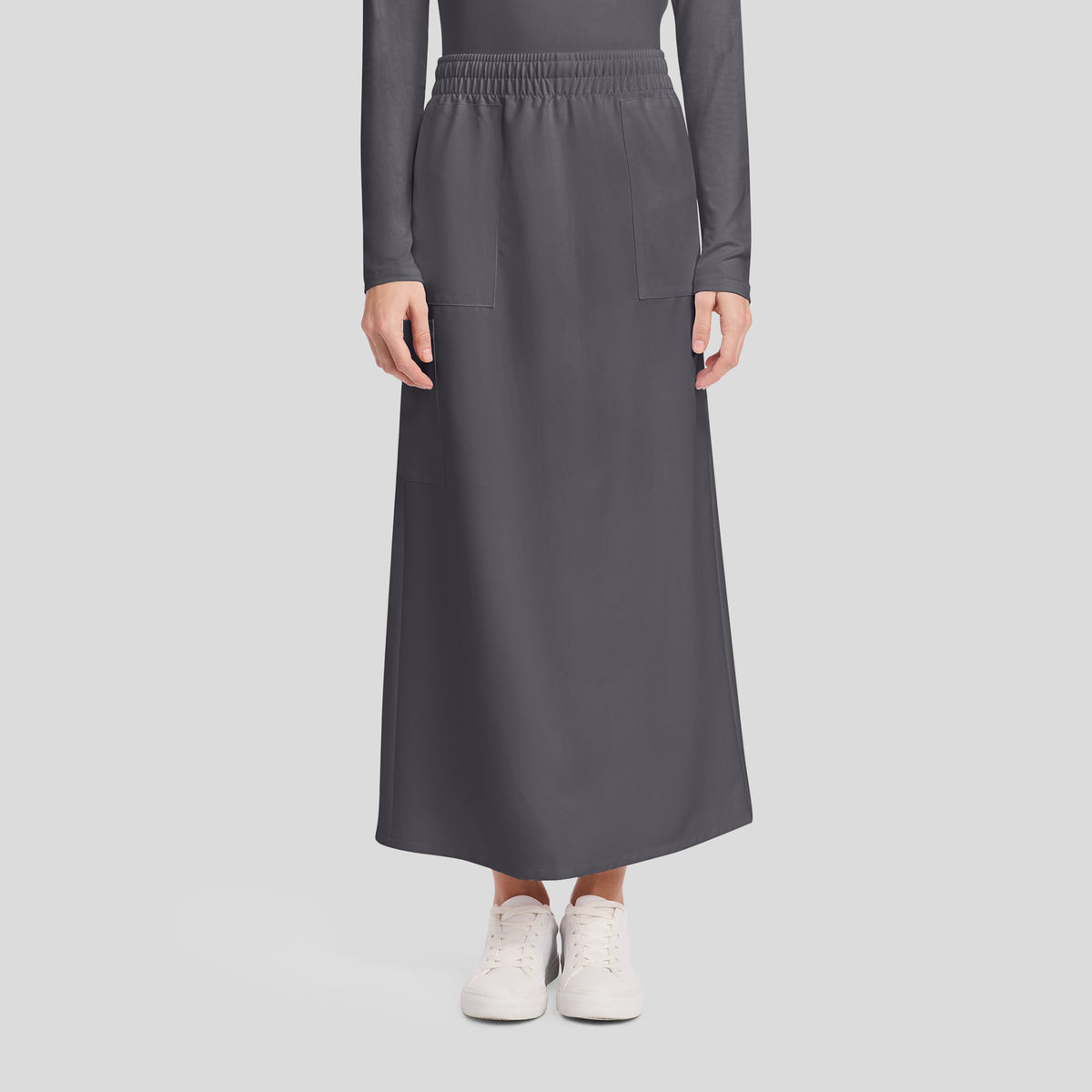 Hondros 3-Pocket Maxi Scrub Skirt | Pewter