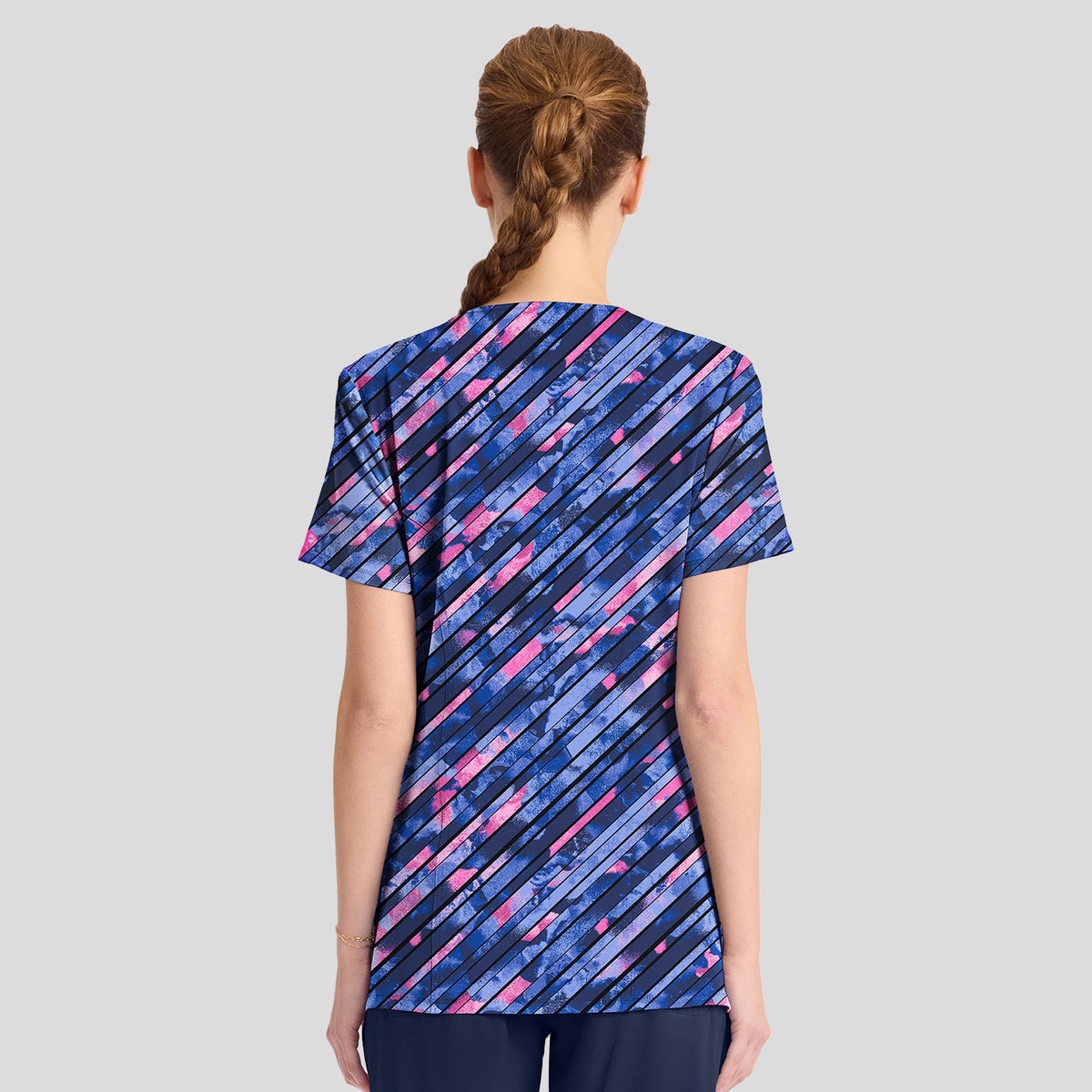 Staggered Marble Print Top