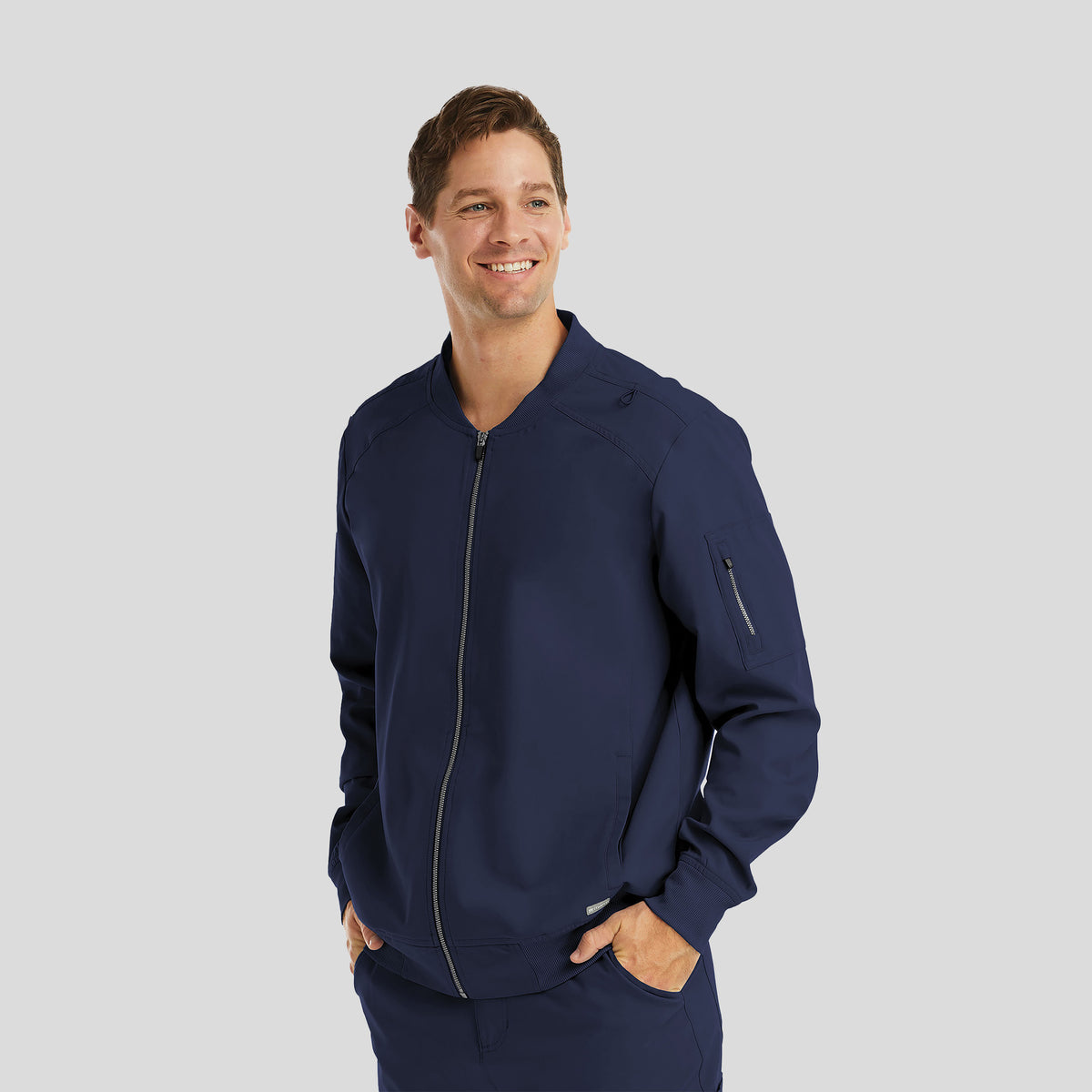 Men’s Full Zip Bomber Jacket | Navy