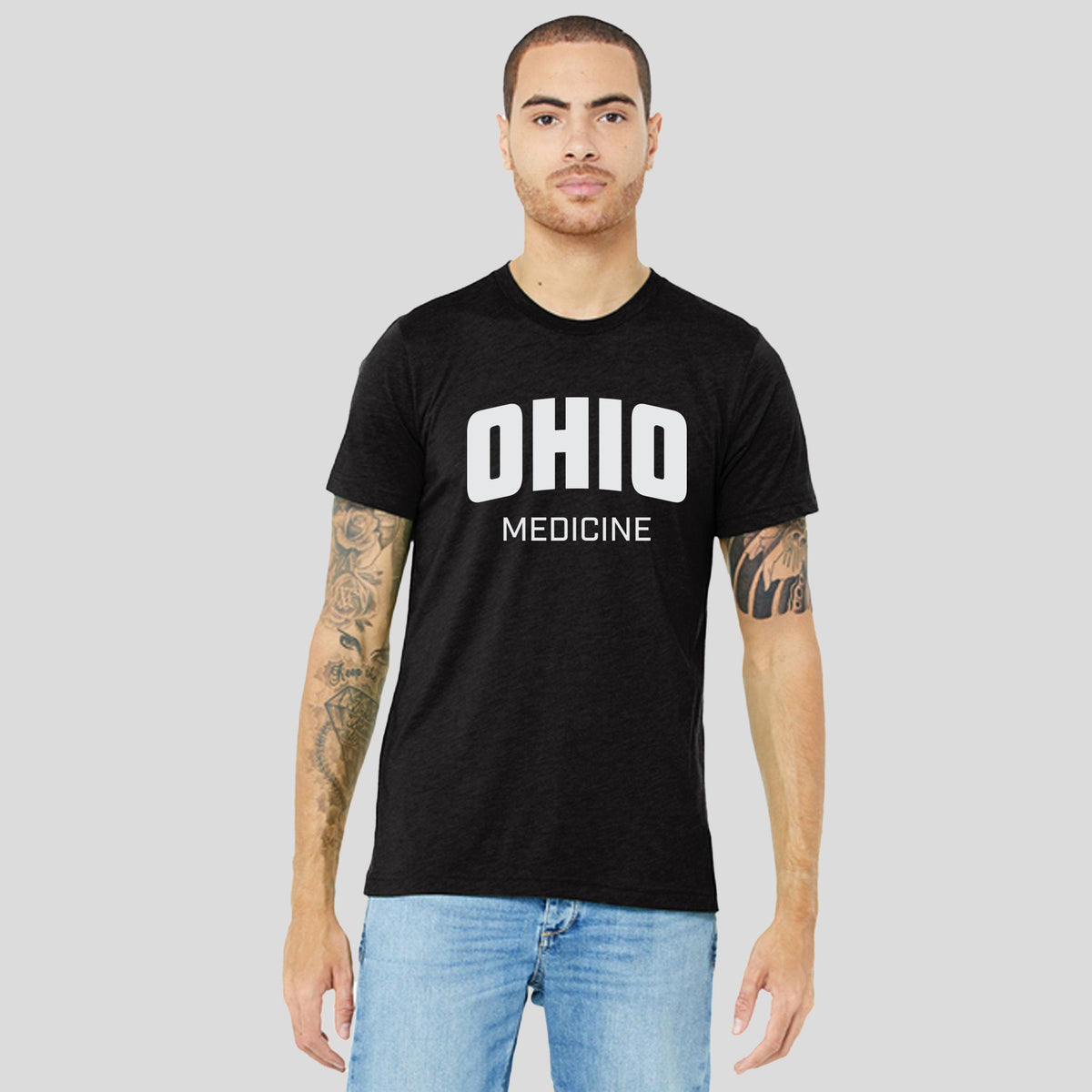 OU Unisex Triblend Short Sleeve Tee - Medicine Logo | Black Heather
