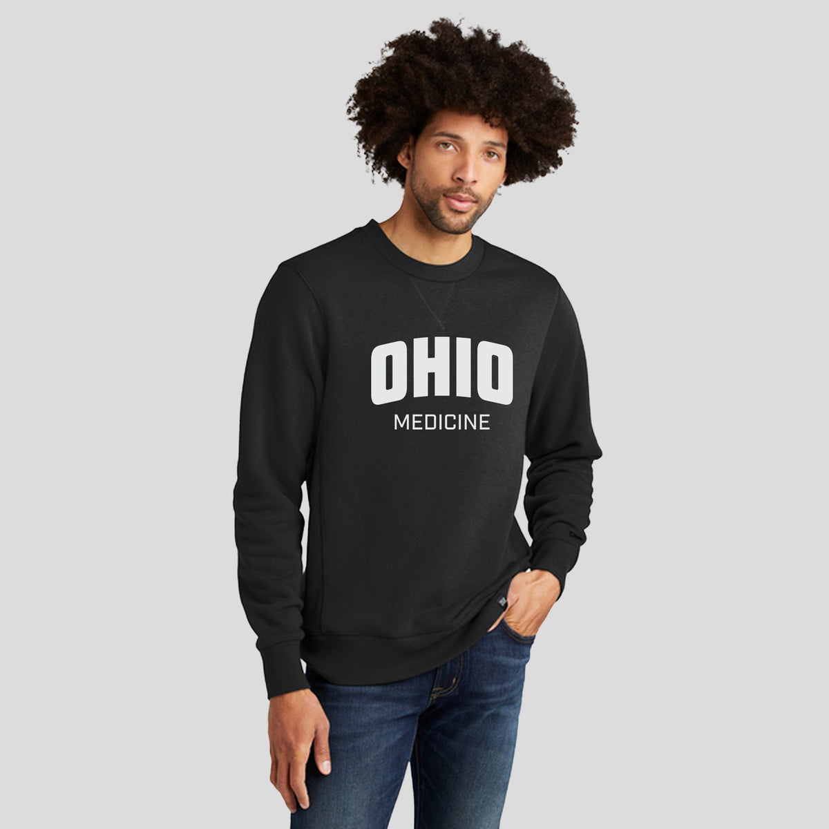 OU Men's French Terry Crew - Medicine Logo | Black