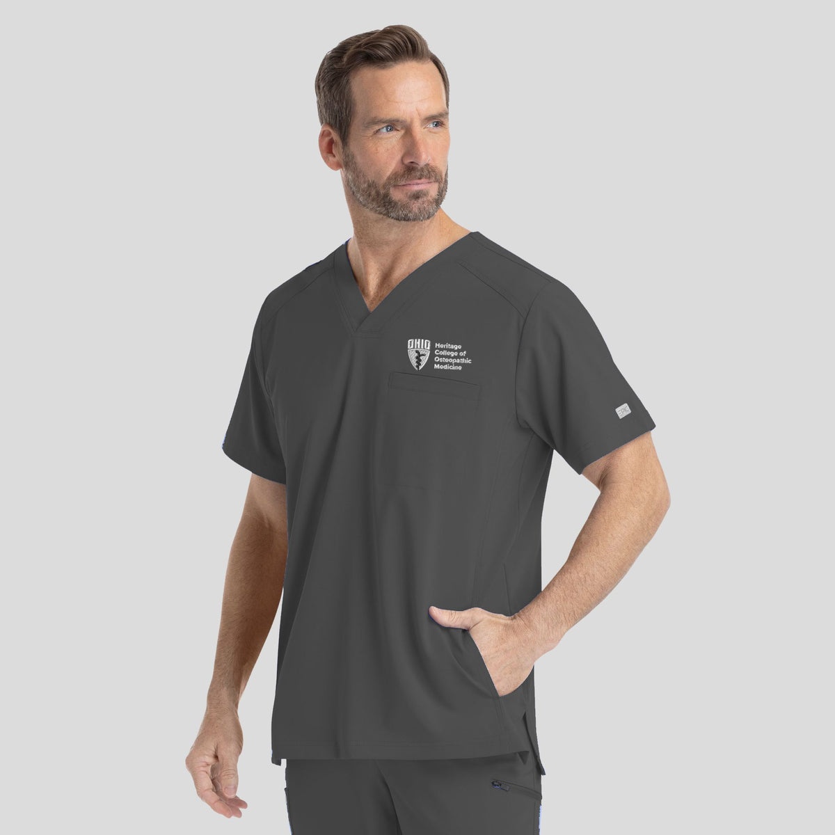 Ohio University Men's V-Neck Top | Pewter