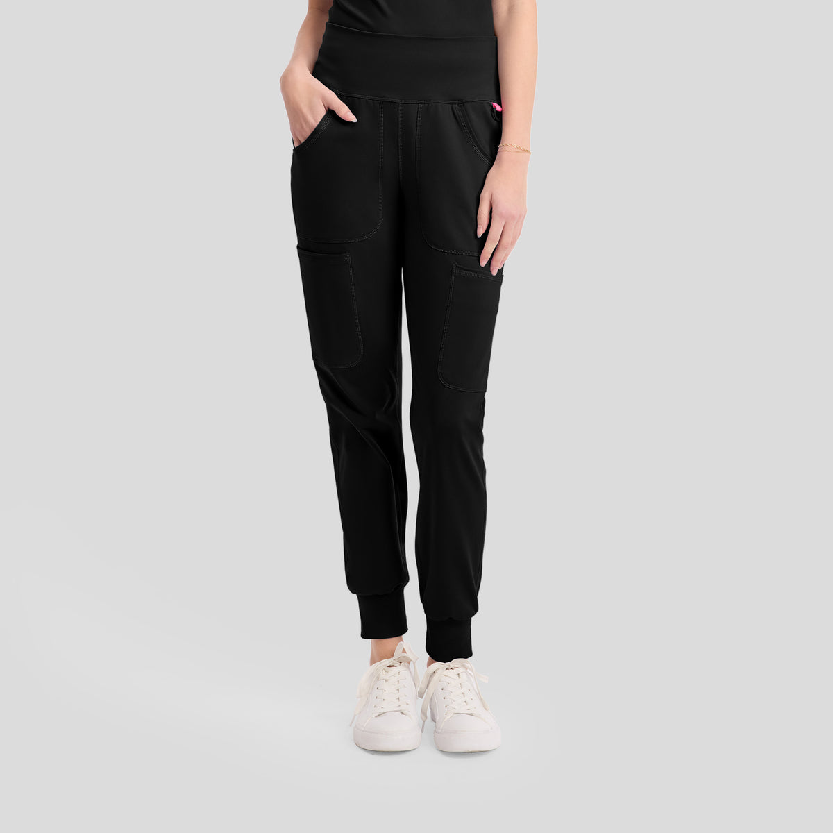 5-Pocket STRETCH High-Rise Cargo Jogger | Black