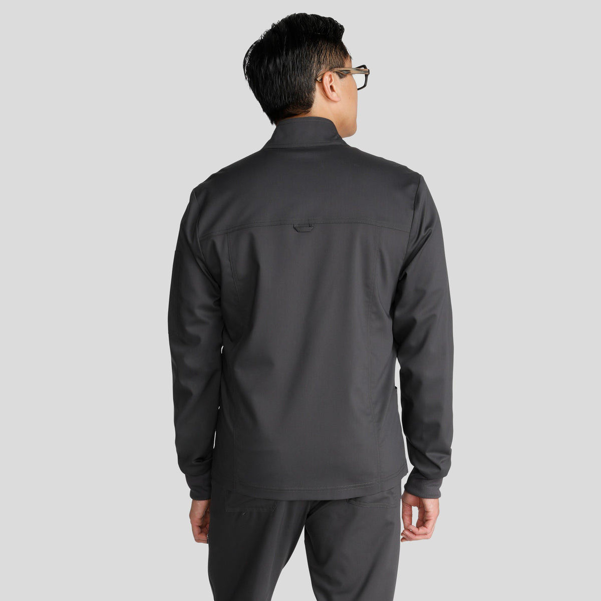 Men's Zip Front Scrub Jacket | Pewter