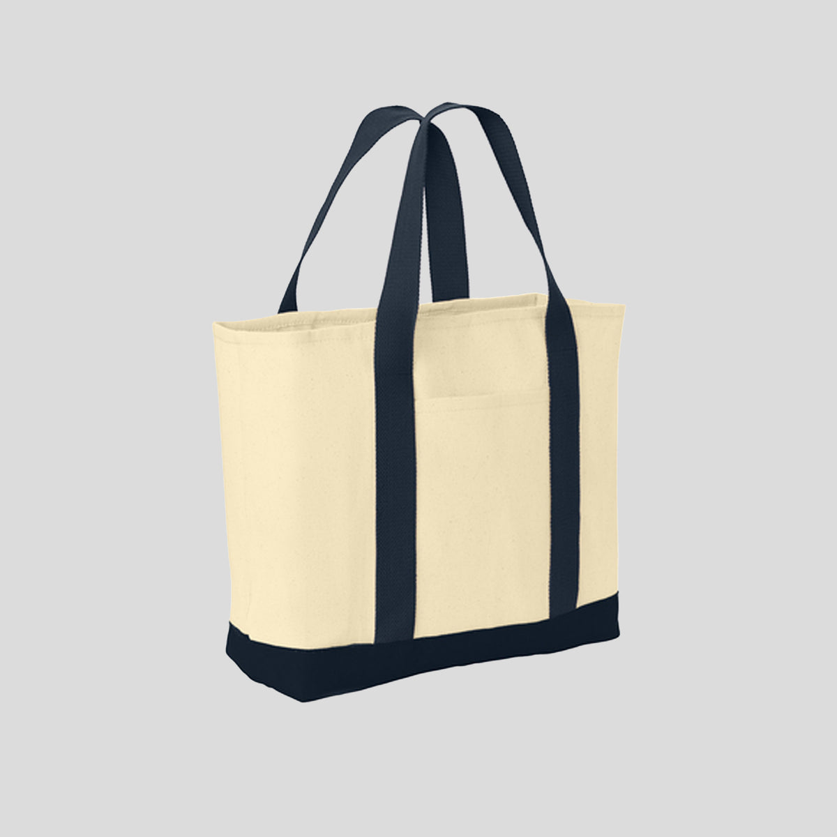Ideal Twill Two-Tone Shopping Tote | Natural/Navy