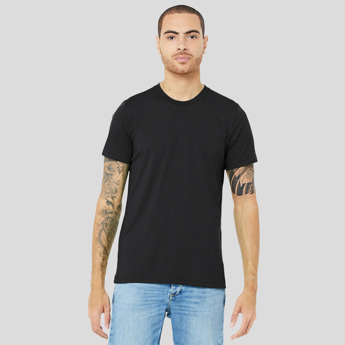 Unisex Triblend Short Sleeve Tee | Solid Dark Grey Triblend