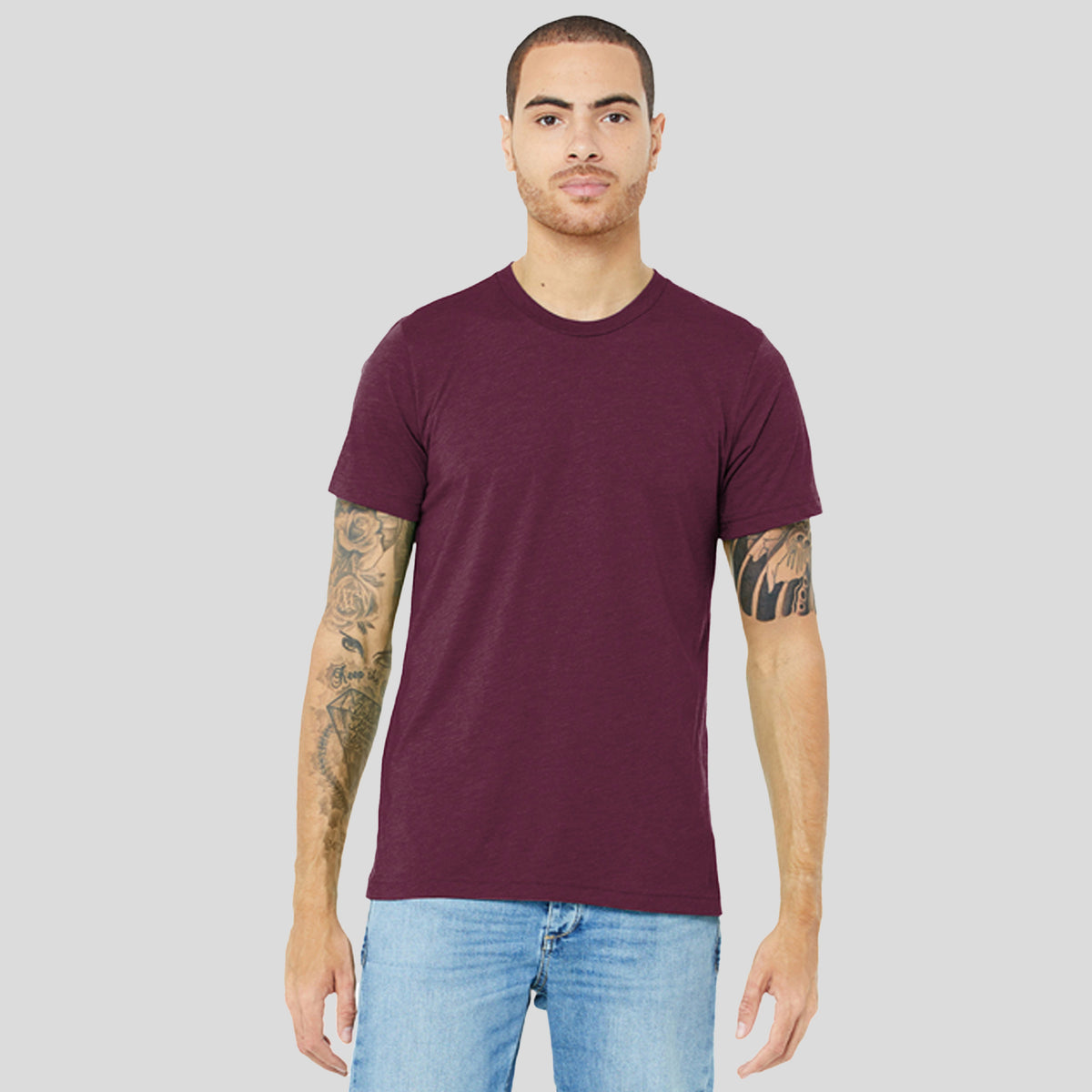 Unisex Triblend Short Sleeve Tee | Solid Maroon Triblend