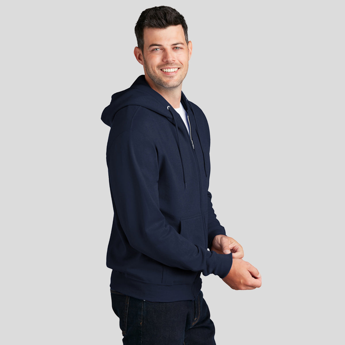 Core Fleece Full-Zip Hooded Sweatshirt | Navy