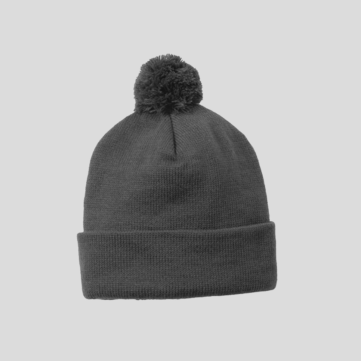 Solid Pom Pom Beanie | Iron Grey