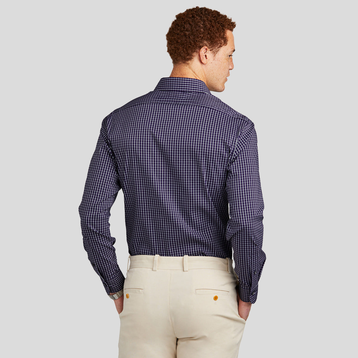 Tech Stretch Patterned Shirt | Navy Blazer Multi Check