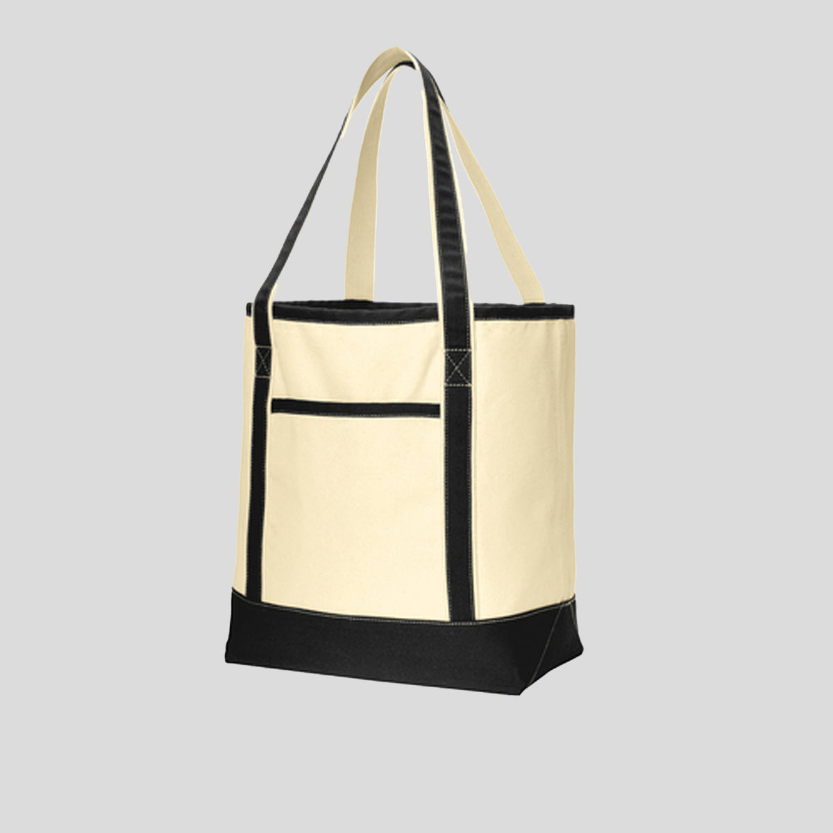 Large Cotton Canvas Tote | Natural/Black