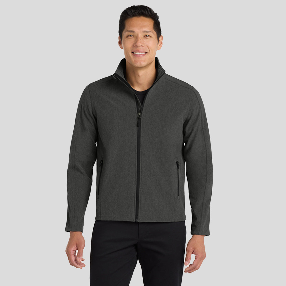 Men's Core Soft Shell Jacket | Black Charcoal Heather