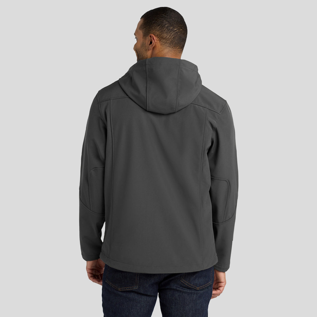 Men's Textured Hooded Soft Shell Jacket | Charcoal