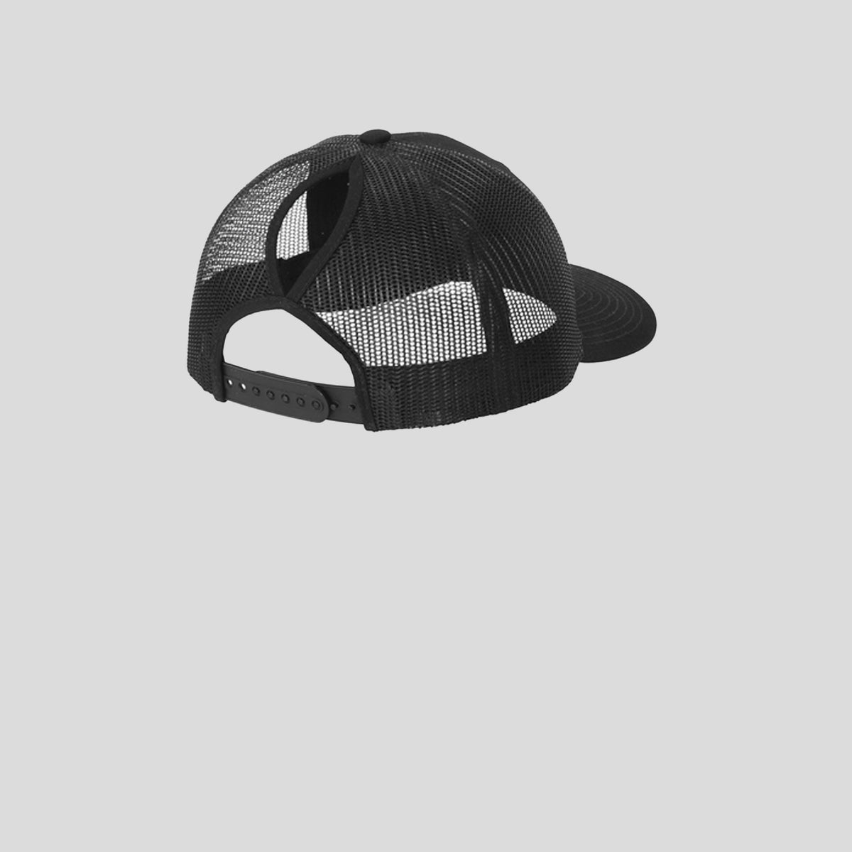 Snapback Ponytail Trucker Cap | Black