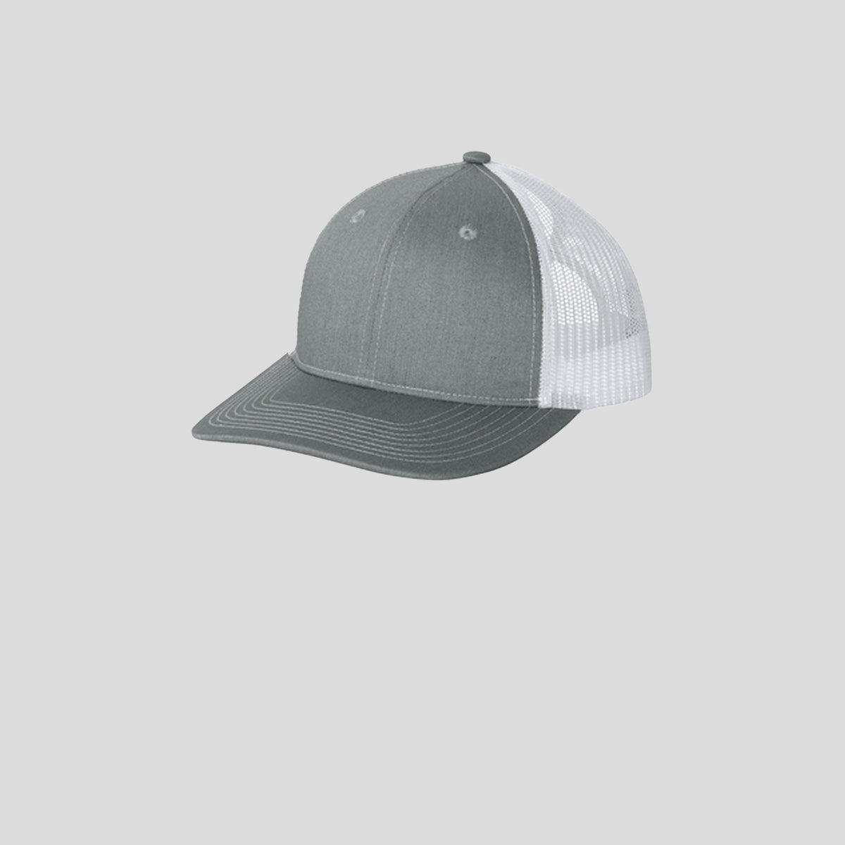 Snapback Ponytail Trucker Cap | Heather Grey/White