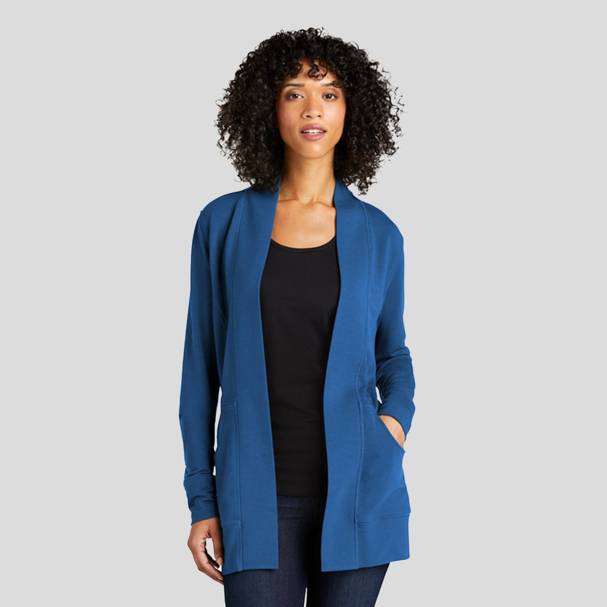 Women's Microterry Cardigan | Aegean Blue