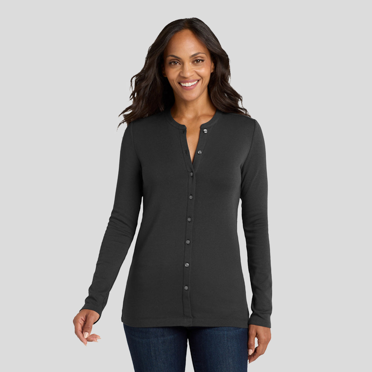 Women's Concept Stretch Button-Front Cardigan | Black