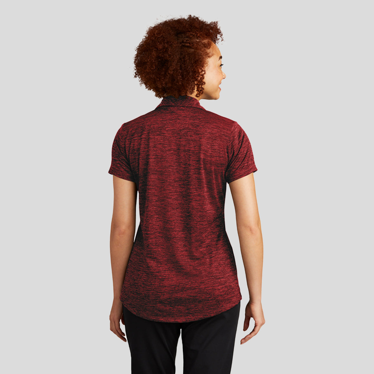Women's PosiCharge® Electric Heather Polo | Deep Red/ Black Electric