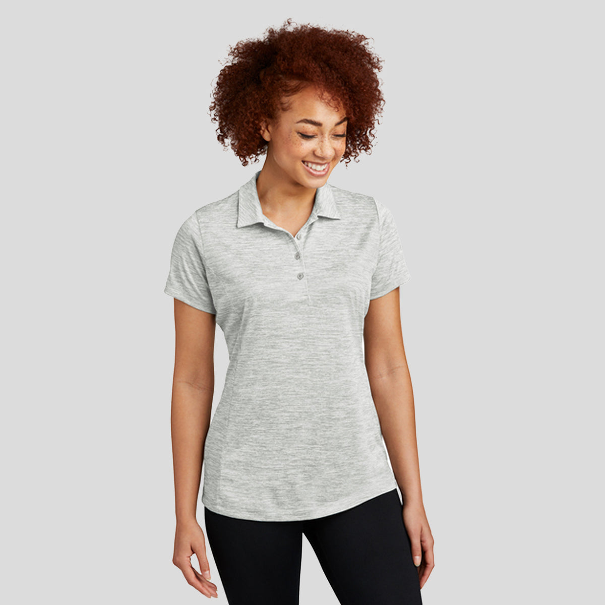 Women's PosiCharge® Electric Heather Polo | Silver Electric