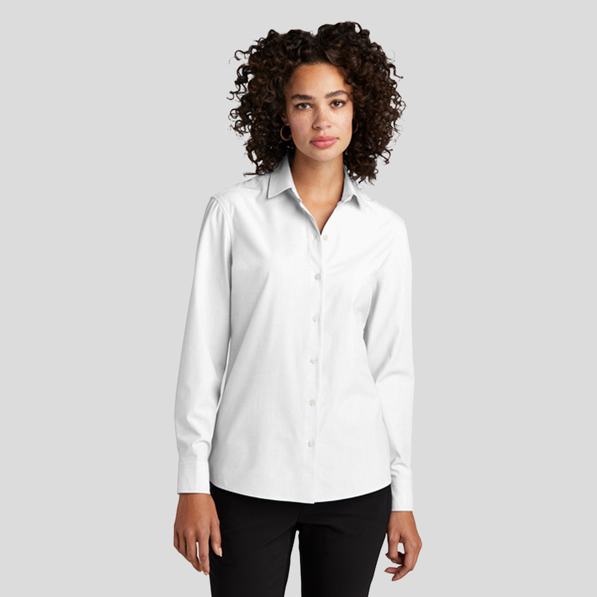 Women’s Long Sleeve Stretch Woven Shirt | White