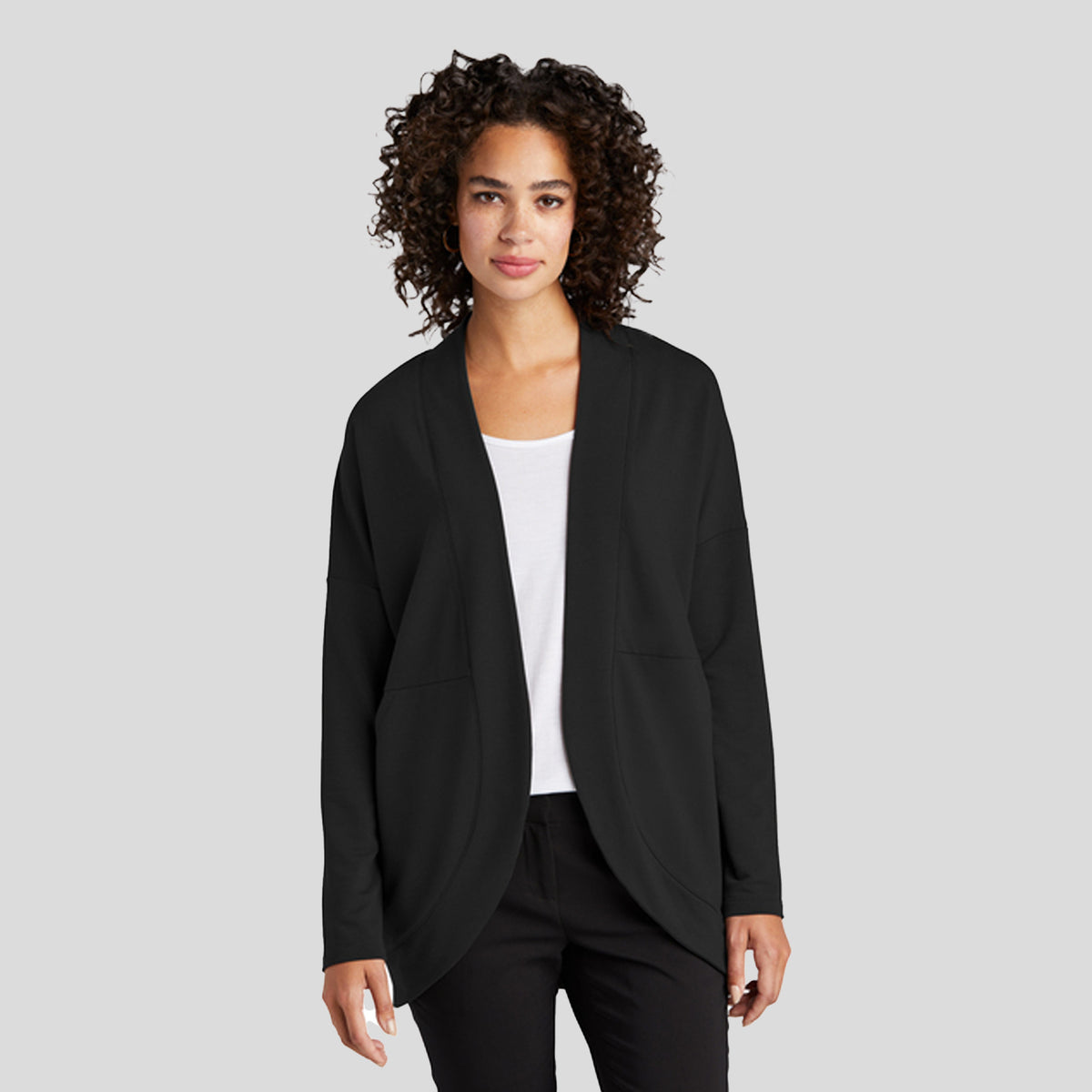 Women’s Stretch Open-Front Cardigan | Deep Black