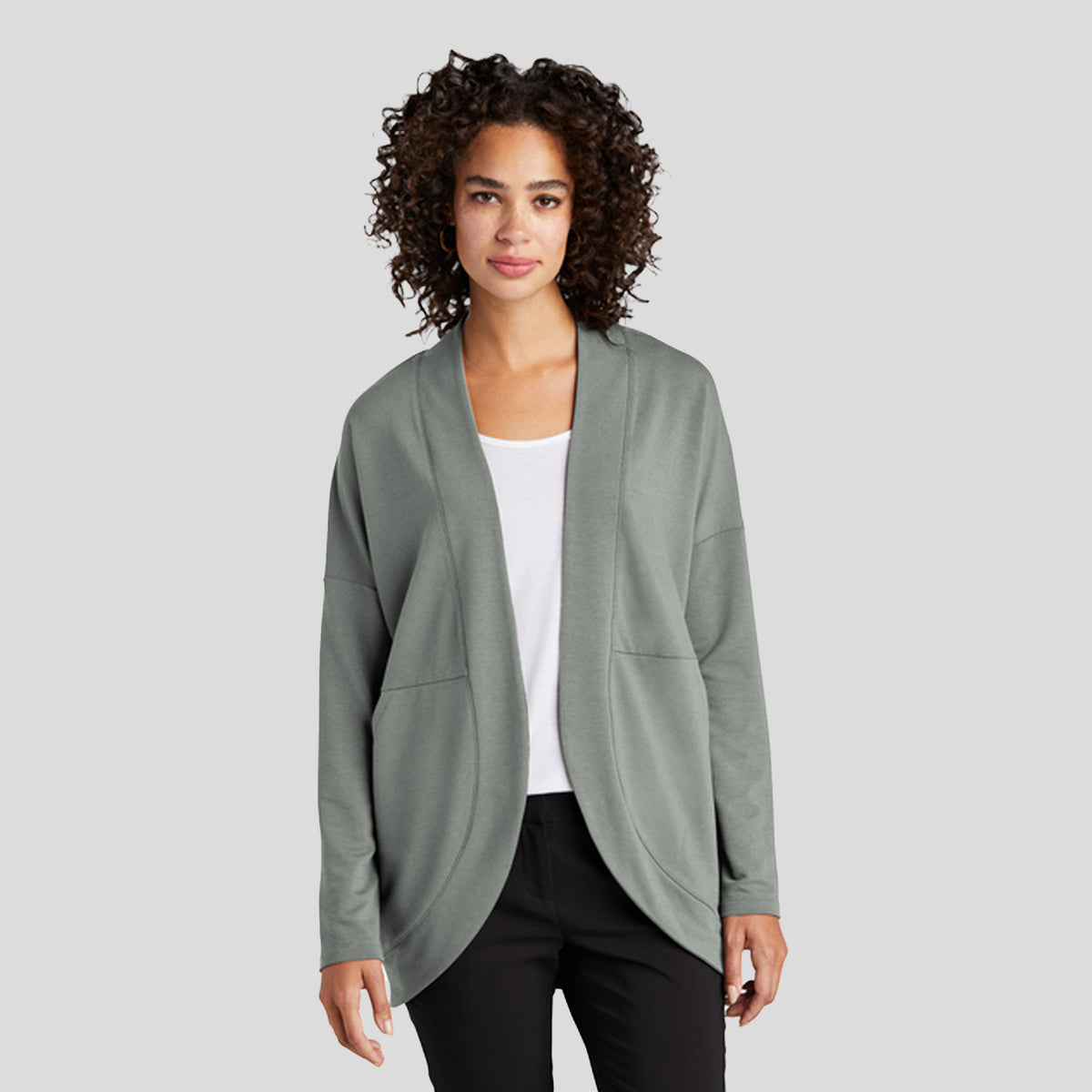 Women’s Stretch Open-Front Cardigan | Gusty Grey