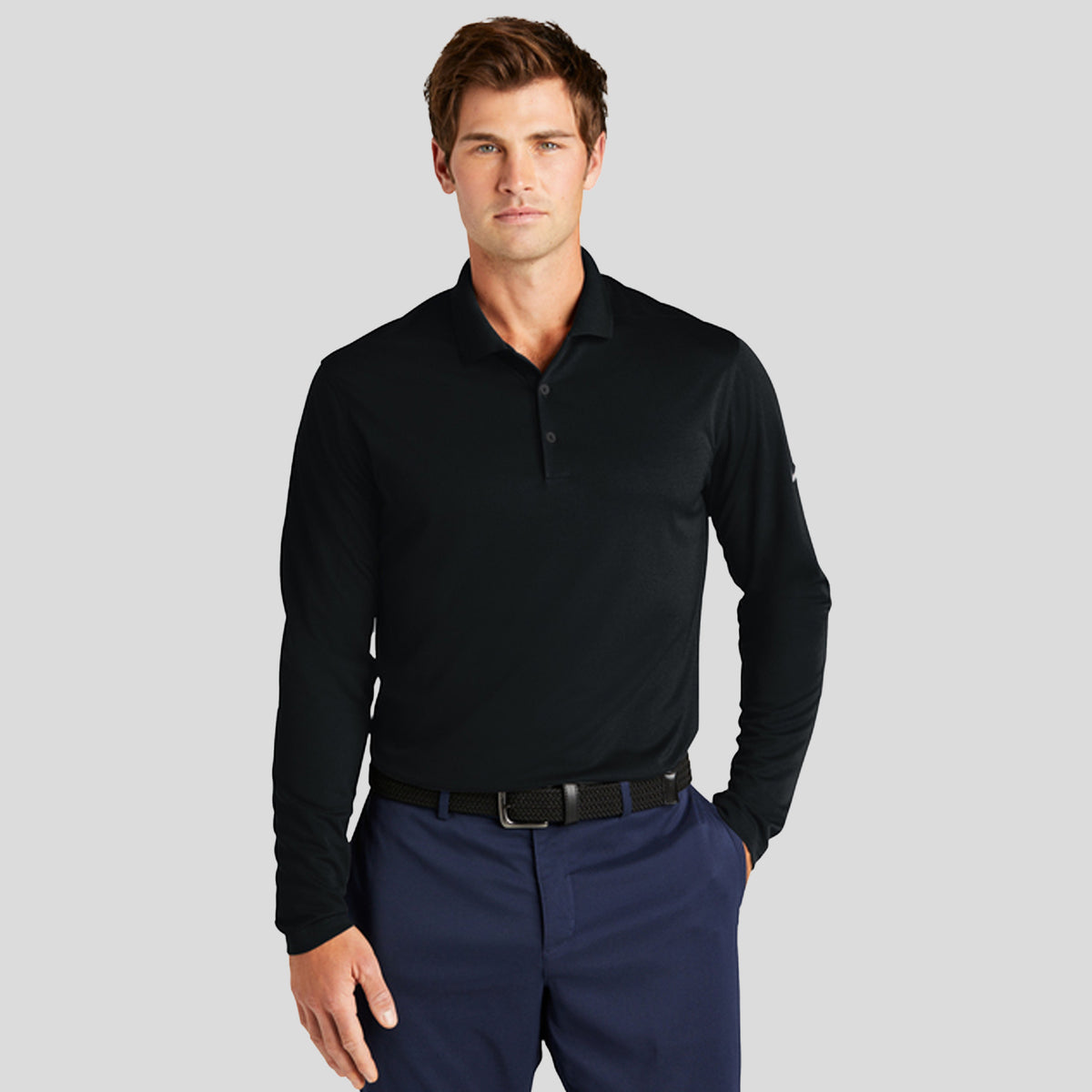 Dri-FIT Micro Pique 2.0 Long Sleeve Polo | Black