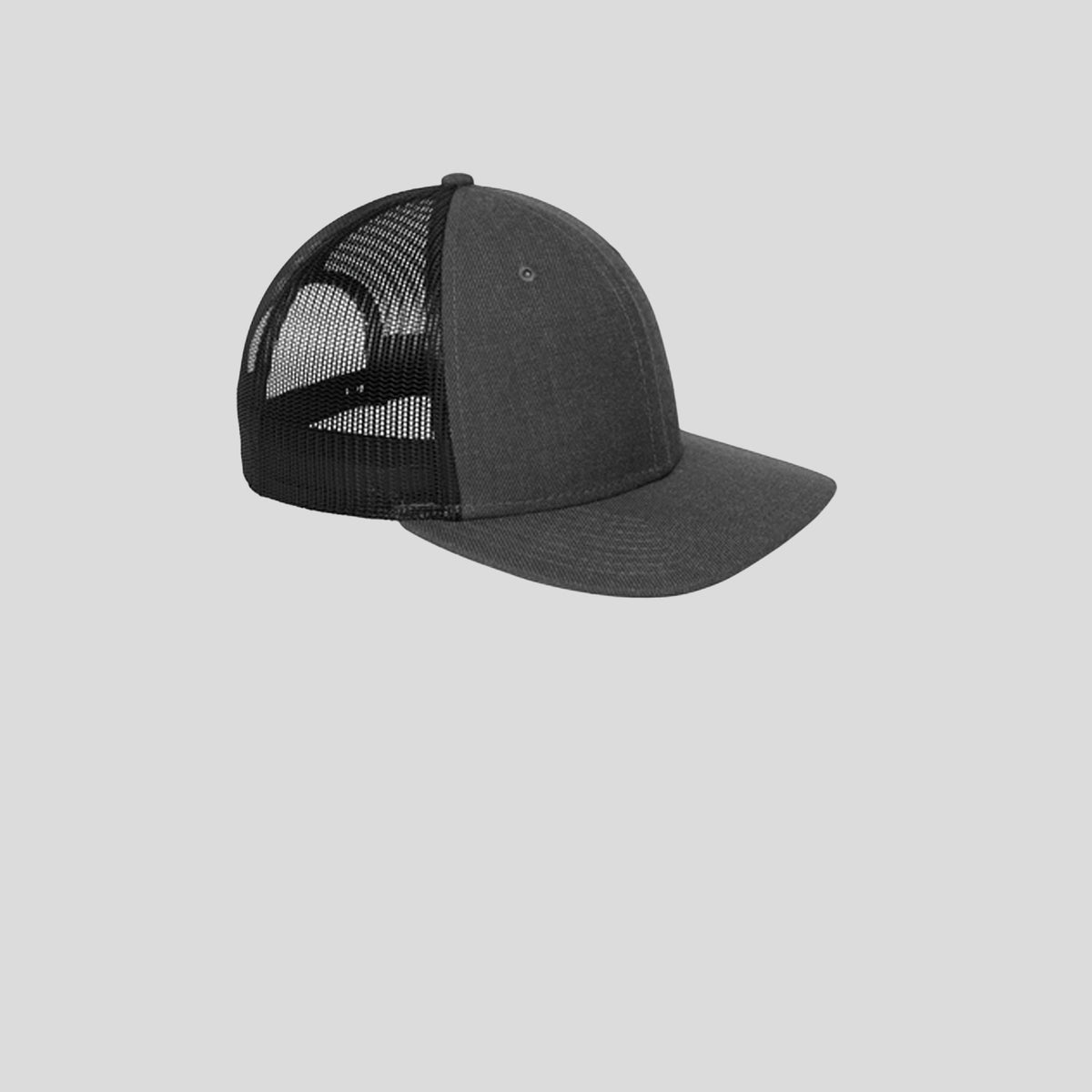 Snapback Low Profile Trucker Cap | Heather Graphite/Black