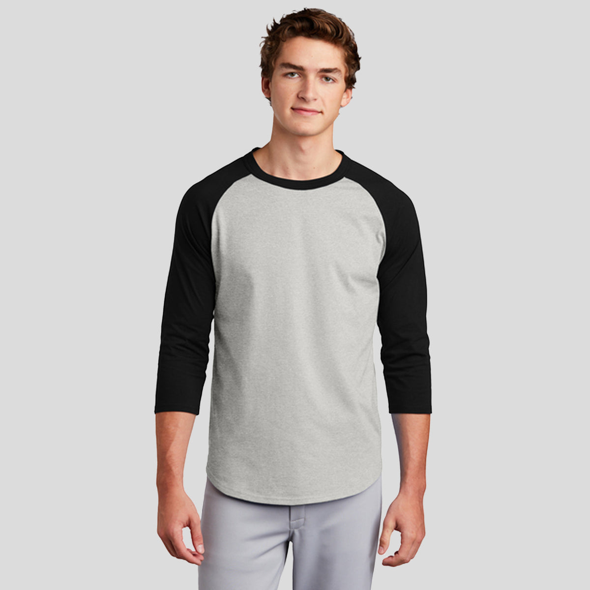 Colorblock Raglan Jersey | Heather Grey/Black