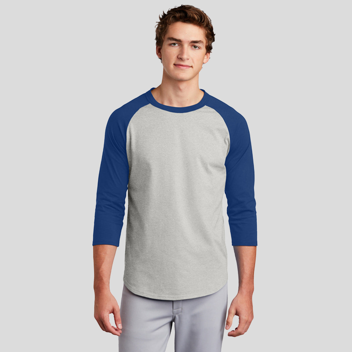 Colorblock Raglan Jersey | Heather Grey/Royal