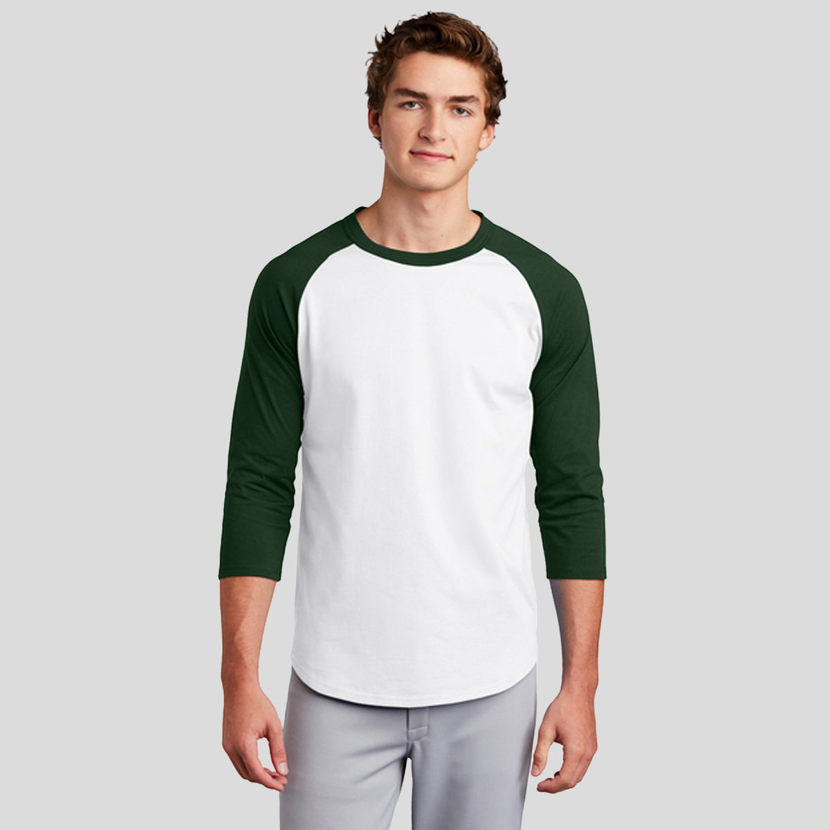 Colorblock Raglan Jersey | White/Forest