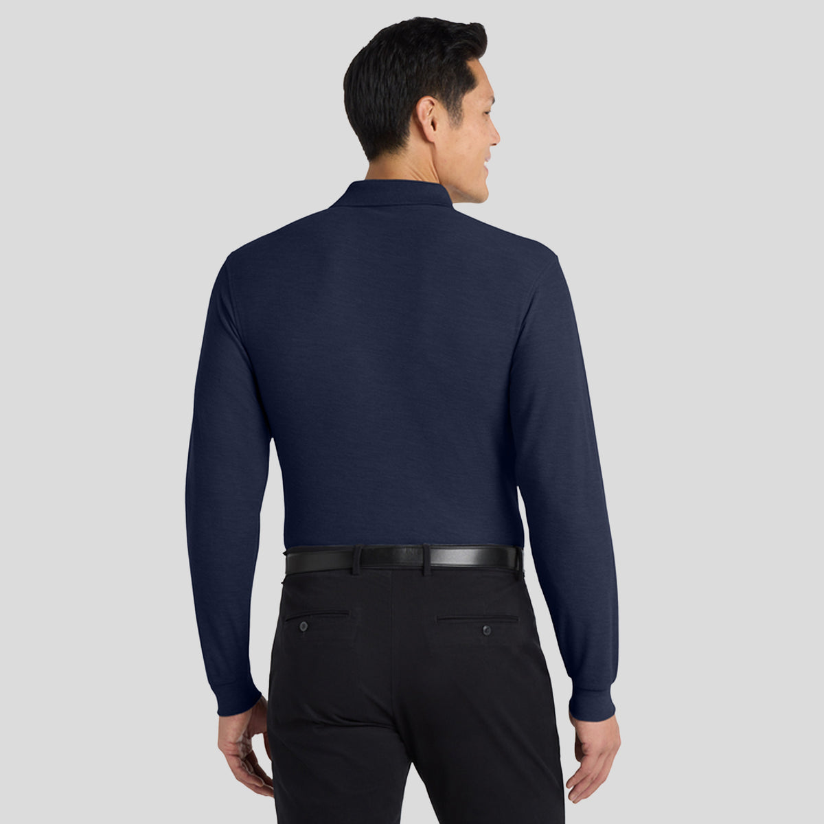 Tall Silk Touch Long Sleeve Polo | Navy