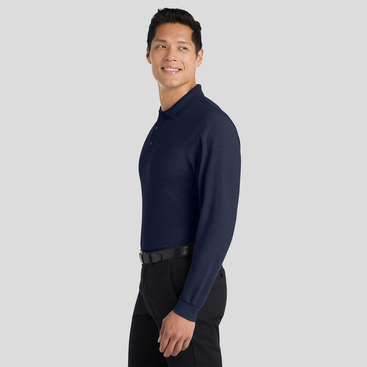 Tall Silk Touch Long Sleeve Polo | Navy