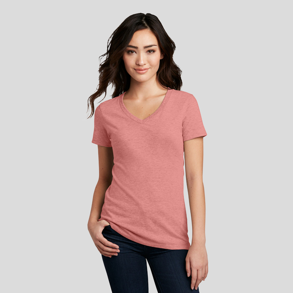 Women’s Perfect Blend® CVC V-Neck Tee | Blush Frost