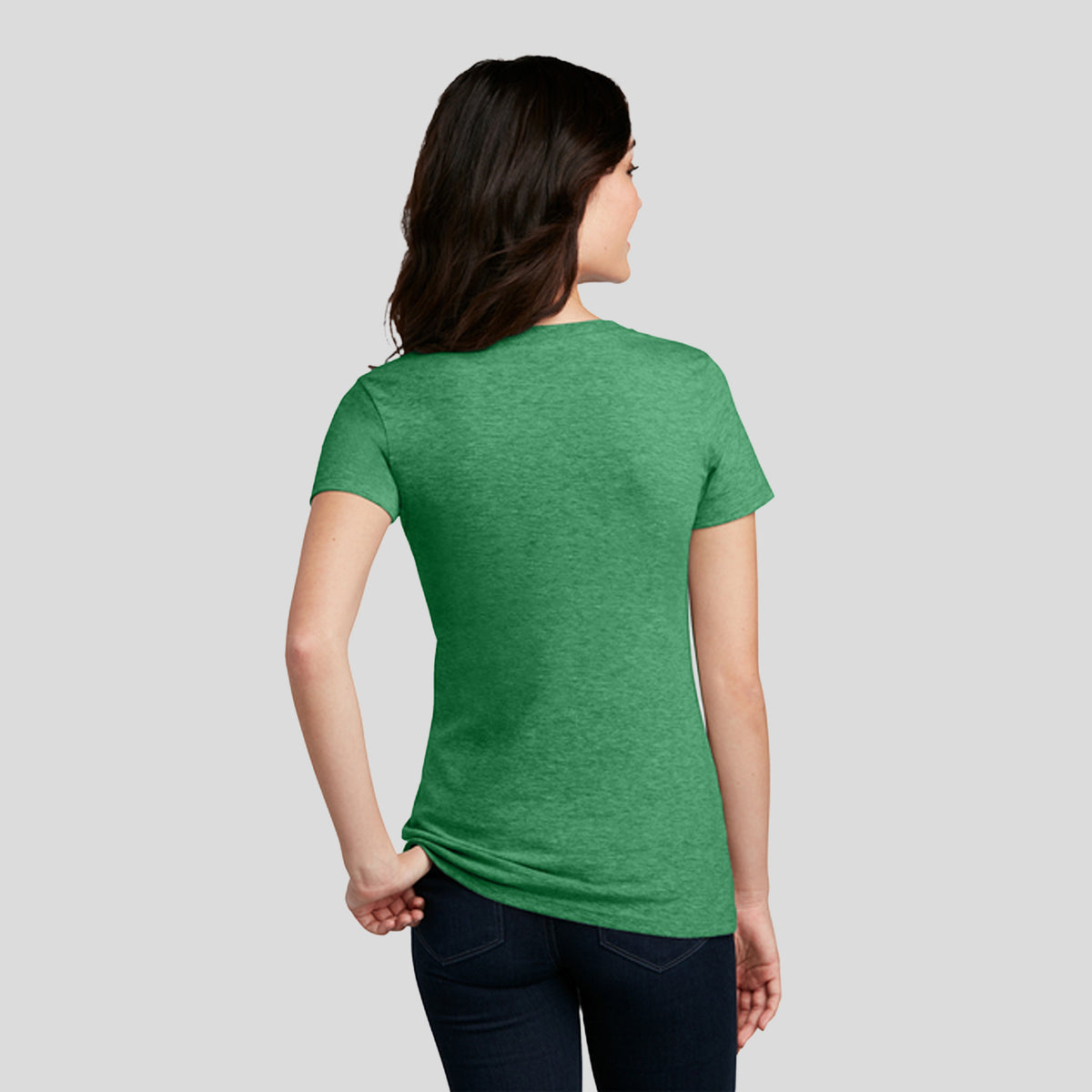 Women’s Perfect Blend® CVC V-Neck Tee | Heathered Kelly Green
